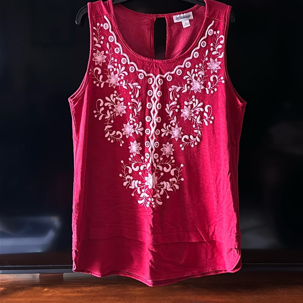 CB sleeveless embroidered tank top XL